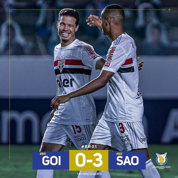São Paulo vence Goiás e assume liderança do Brasileiro